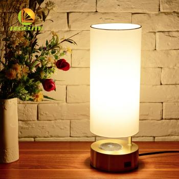 Modern Qi Wireless Charging USB Bedside Lamp Nightstand Light Led Hotel Table Lamps