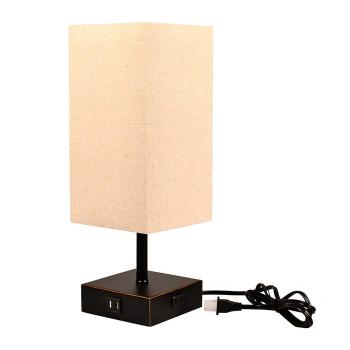 touch control usb charging table lamp with usb and power outlet