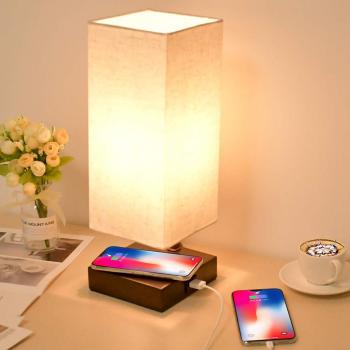 touch control usb charging table lamp with usb and wireless charger