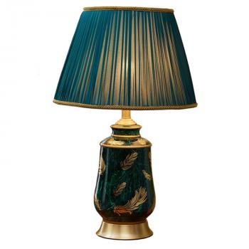 American Retro Decoration Copper Ceramic Table Lamp Malachite Green Table Lamp