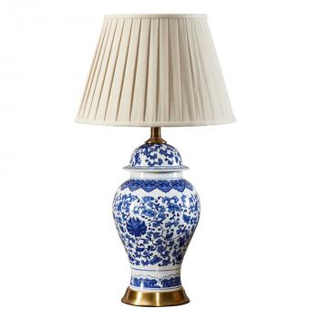 China Hand Painted Blue White Rig dimming Decorative Ceramic Table Lamp