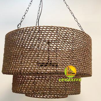 Hand-woven Large Rattan Chandelier